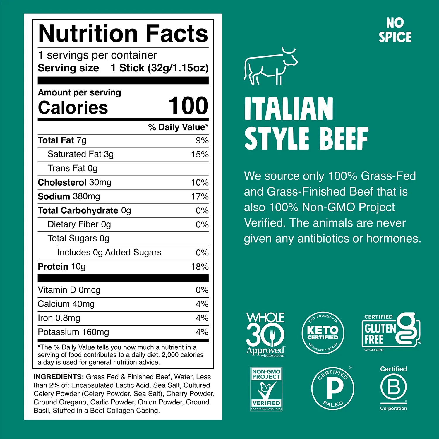Mild Variety Pack Beef Sticks with Sea Salt and Italian Style