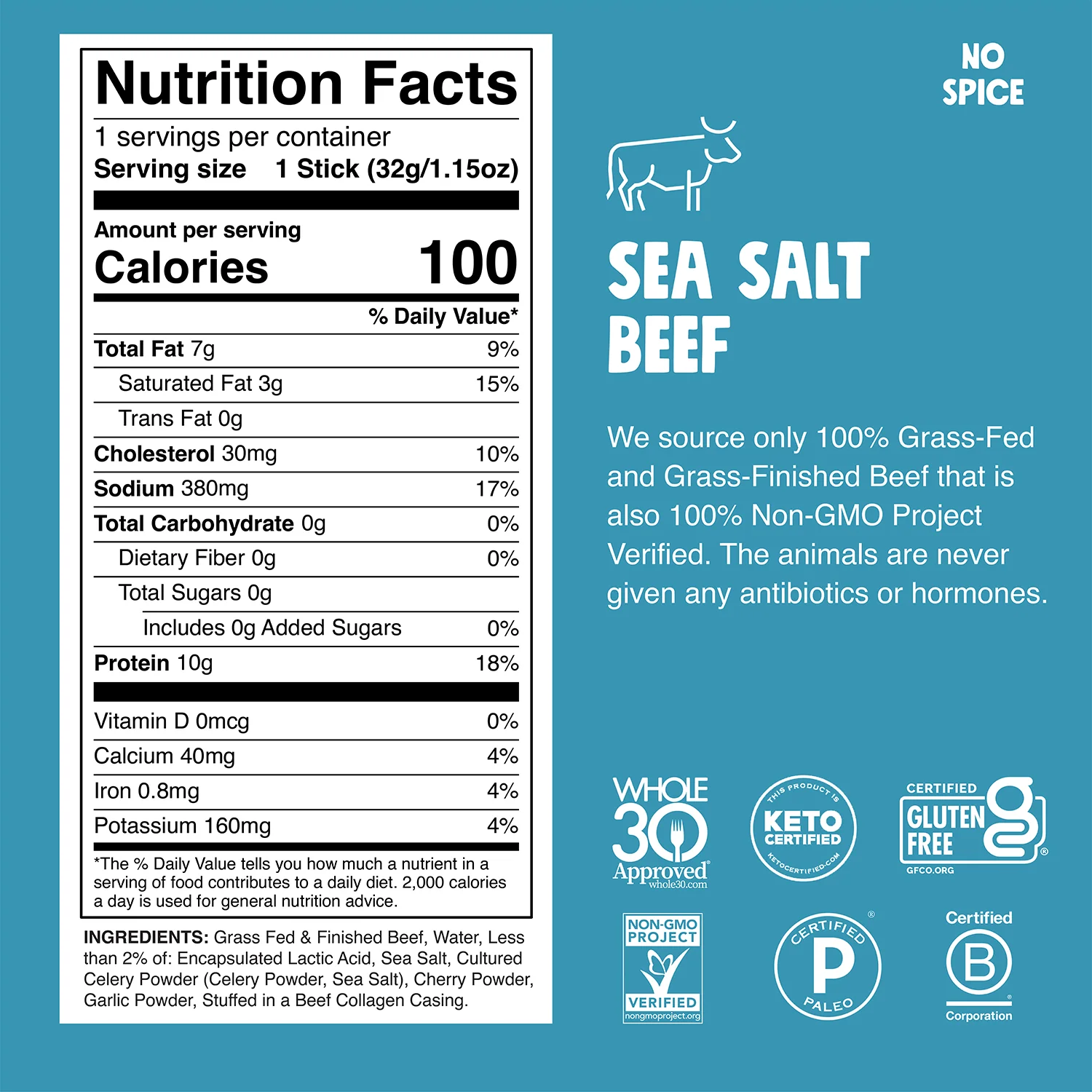 Mild Variety Pack Beef Sticks with Sea Salt and Italian Style