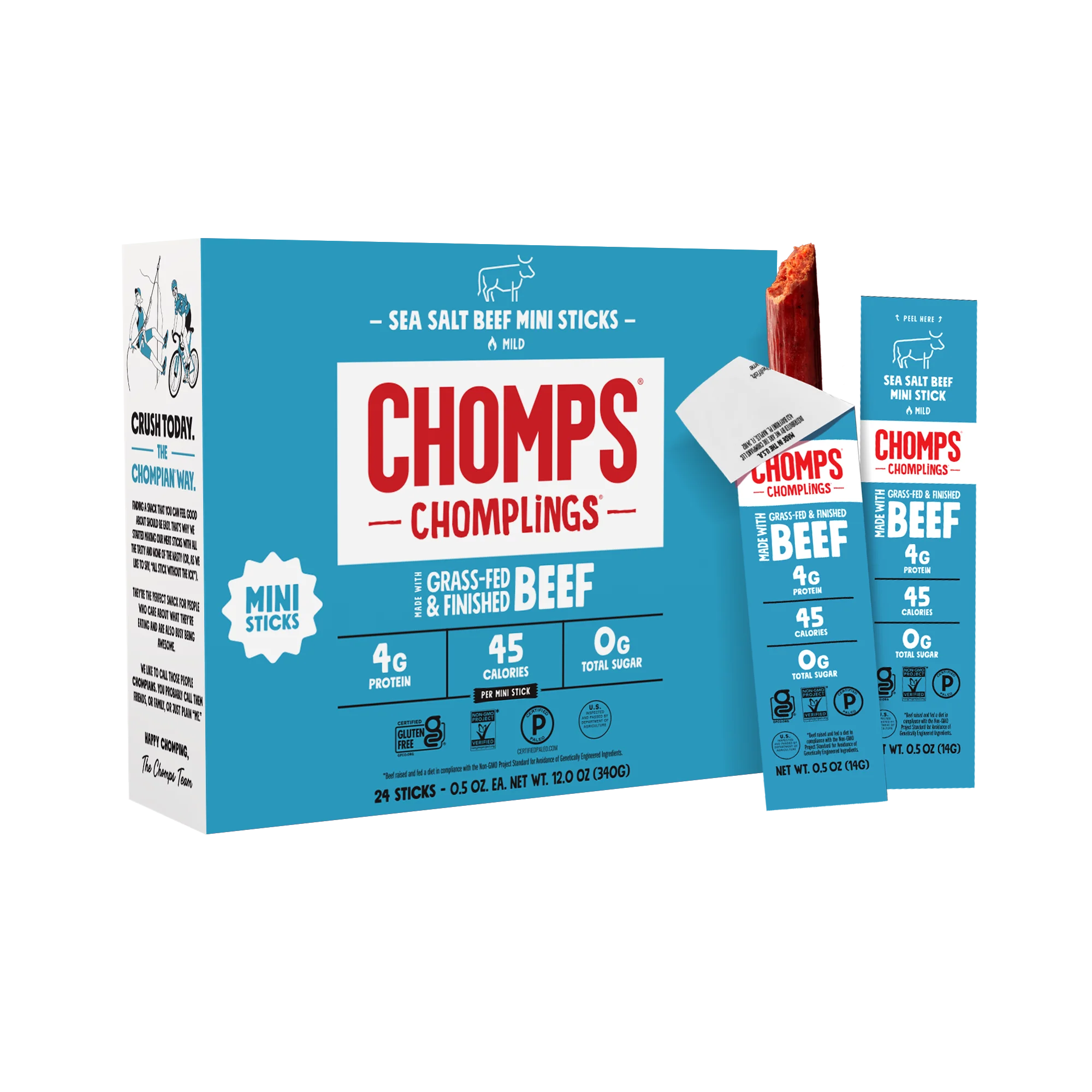 Sea Salt Beef Chomplings Mini Sticks 24 Count