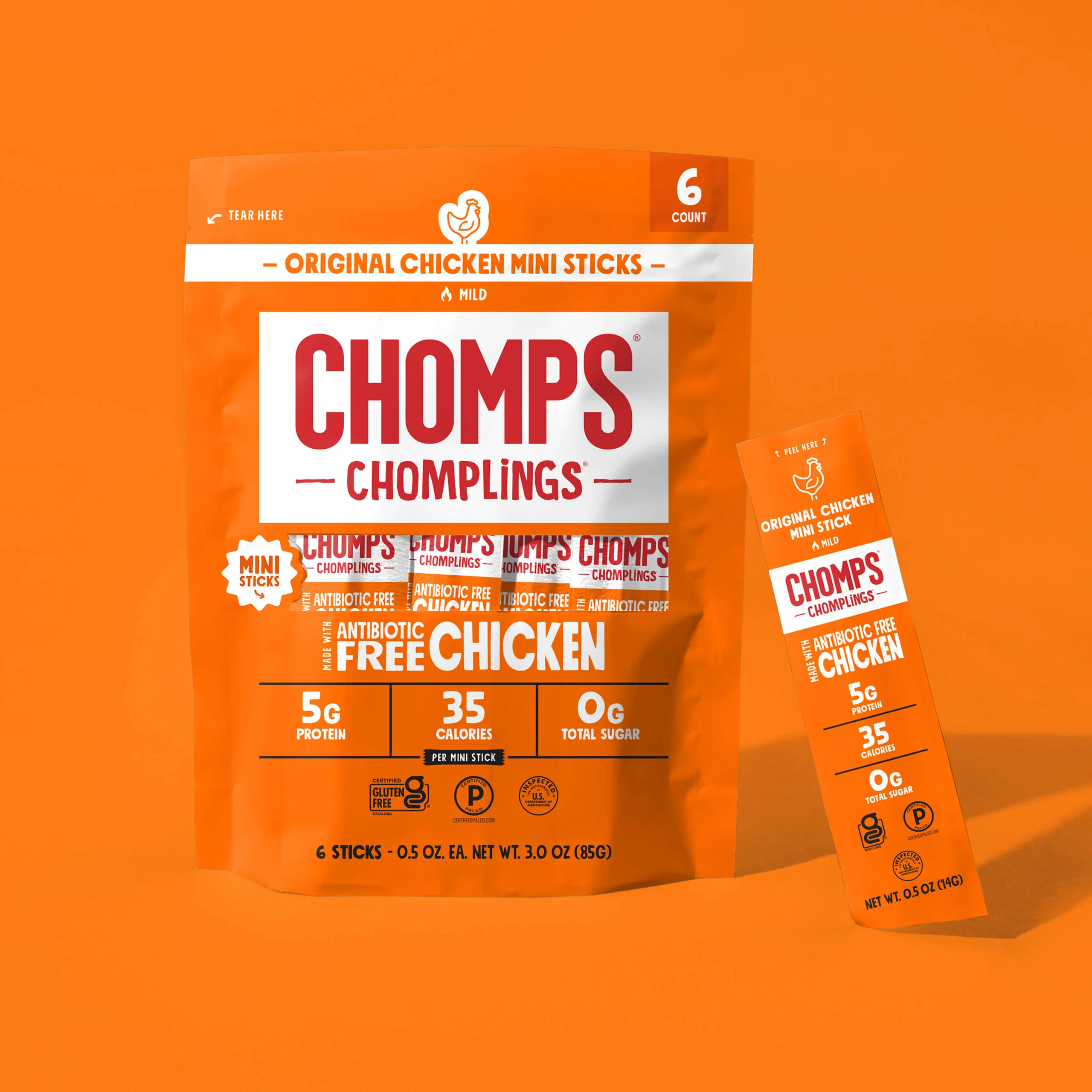6 ct. Original Chicken Chomplings Mini Meat Sticks