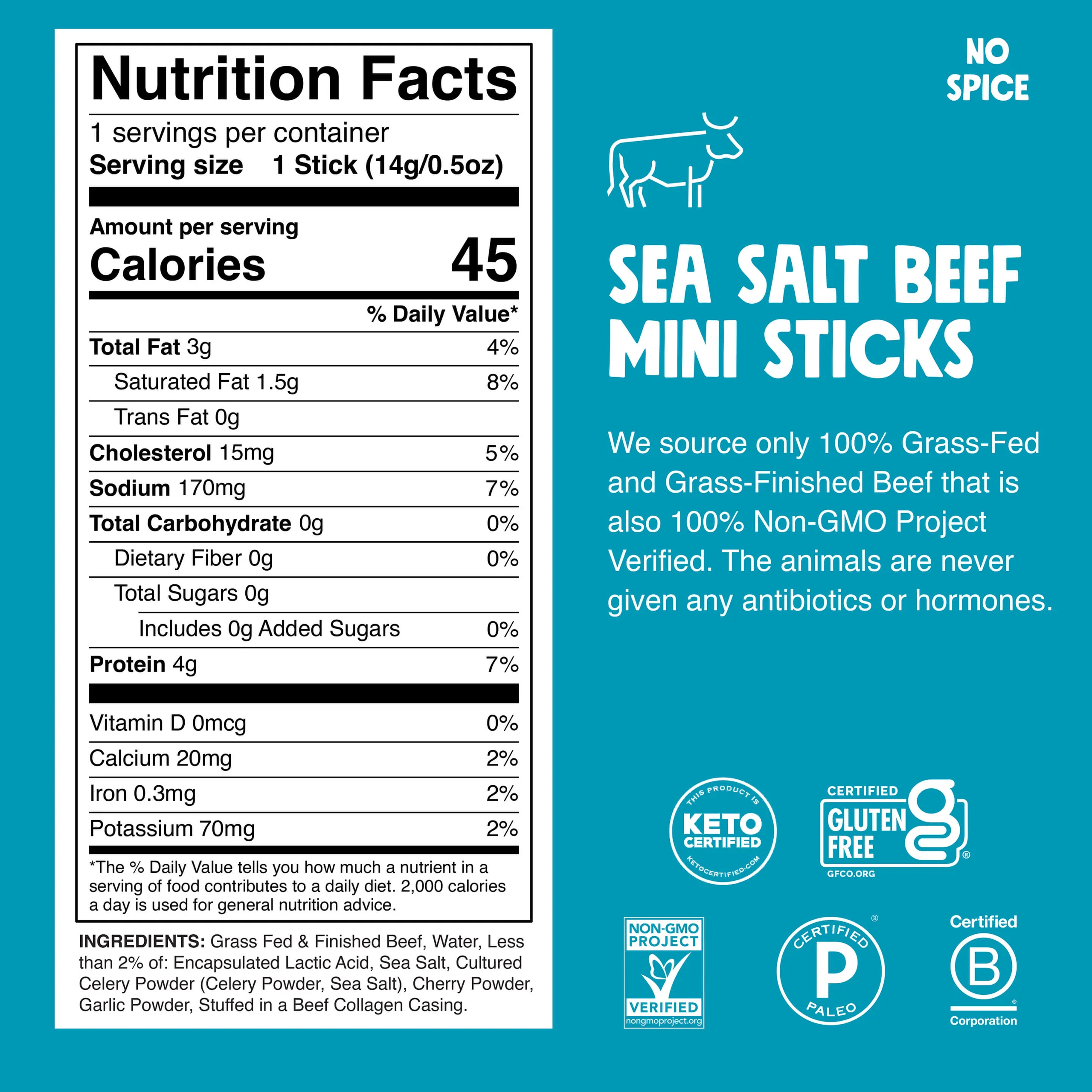 Chomplings mini sticks de bœuf sel marin, lot de 24