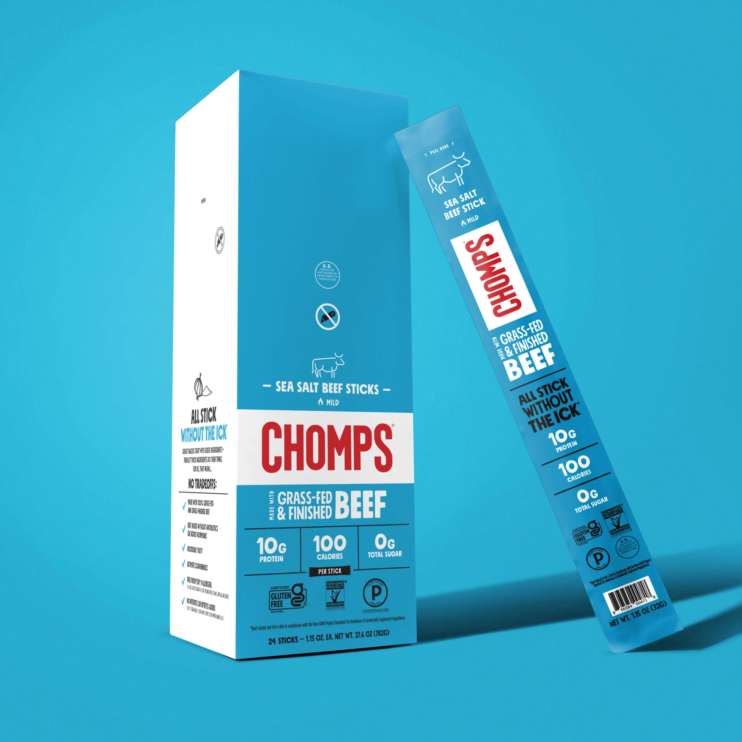 Sea Salt Beef Sticks Made With Grass Fed Beef