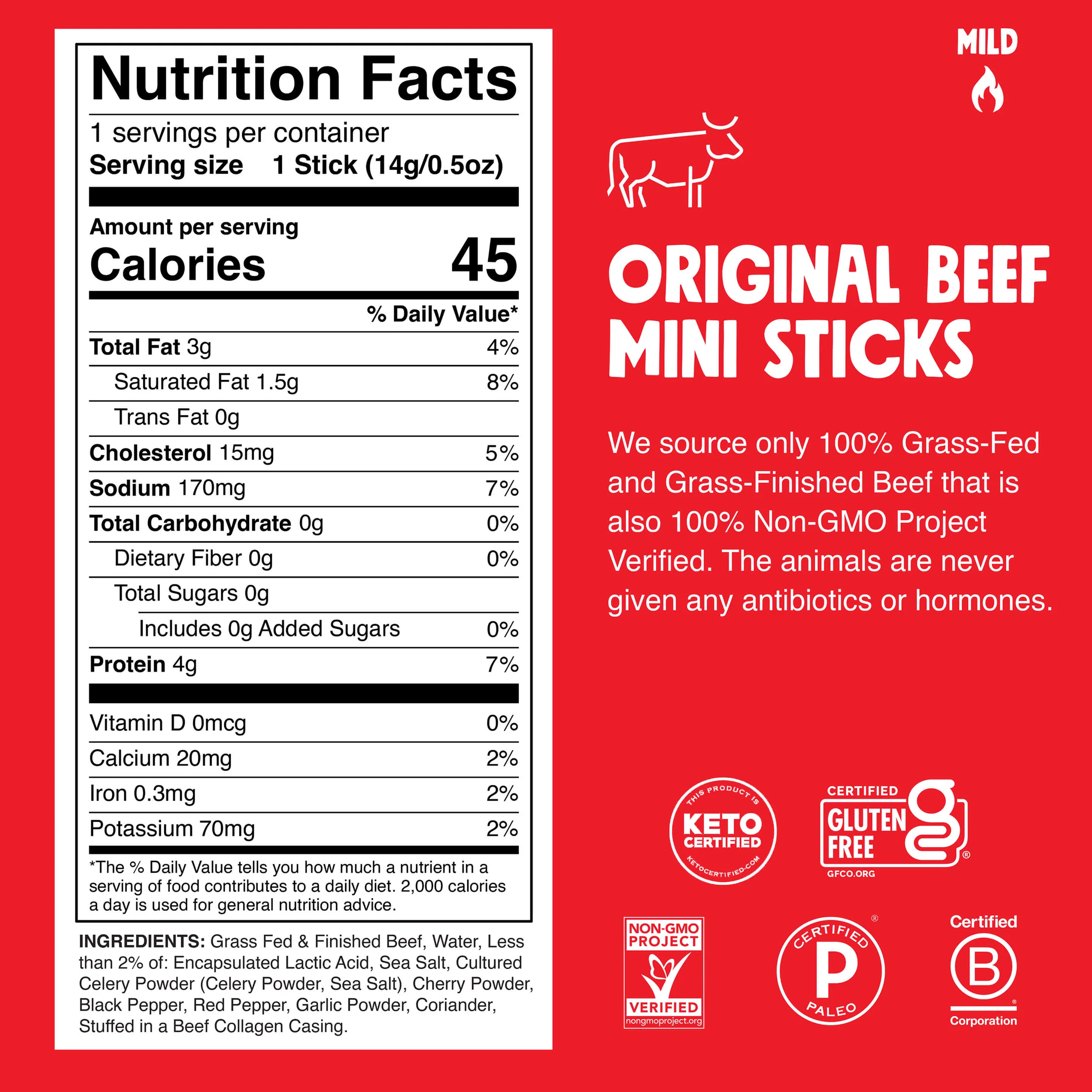 Original Beef Chomplings Mini Grass-Fed Jerky Sticks