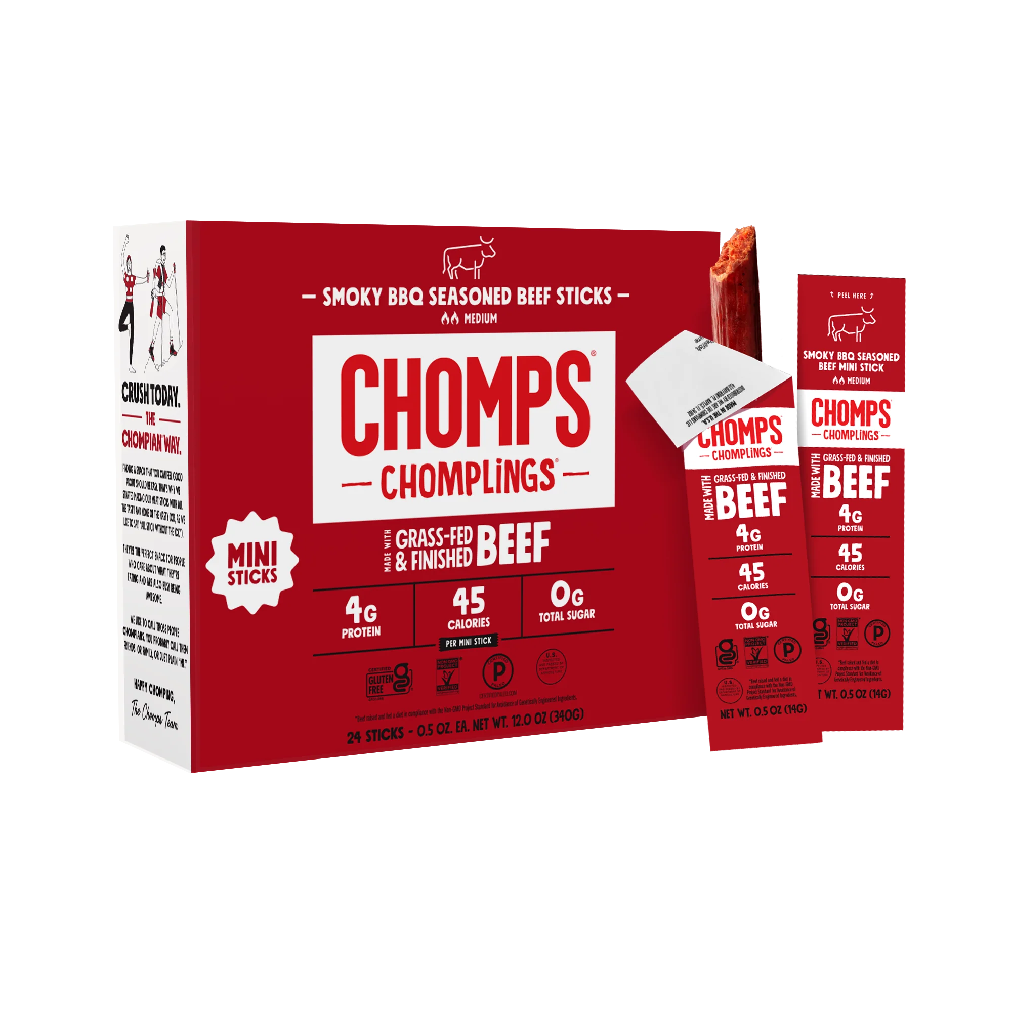Smoky BBQ Beef Chomplings Mini Meat Sticks