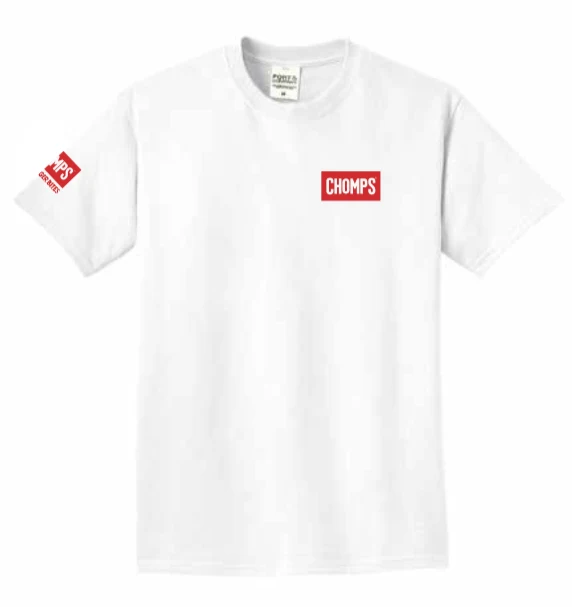 Biały T-shirt Chomps z logo