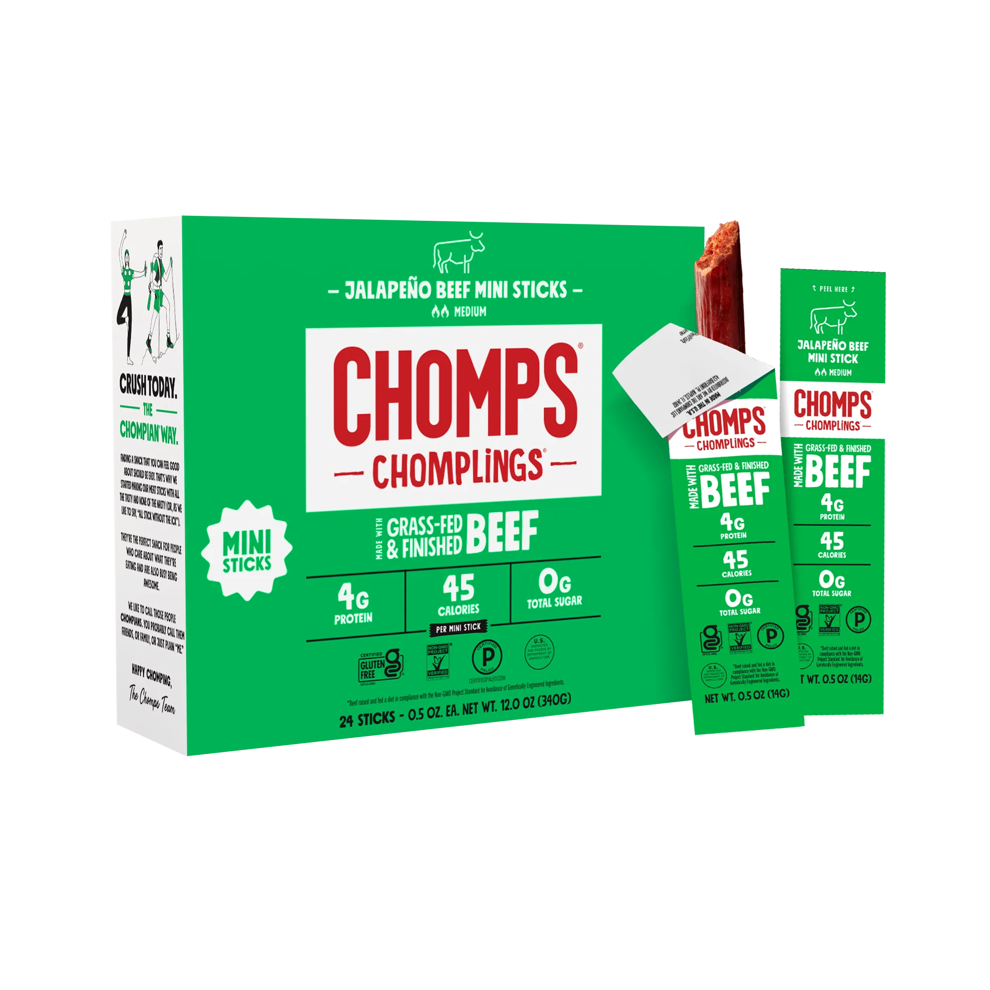 Jalapeño Beef Chomplings Mini Sticks 24 Count