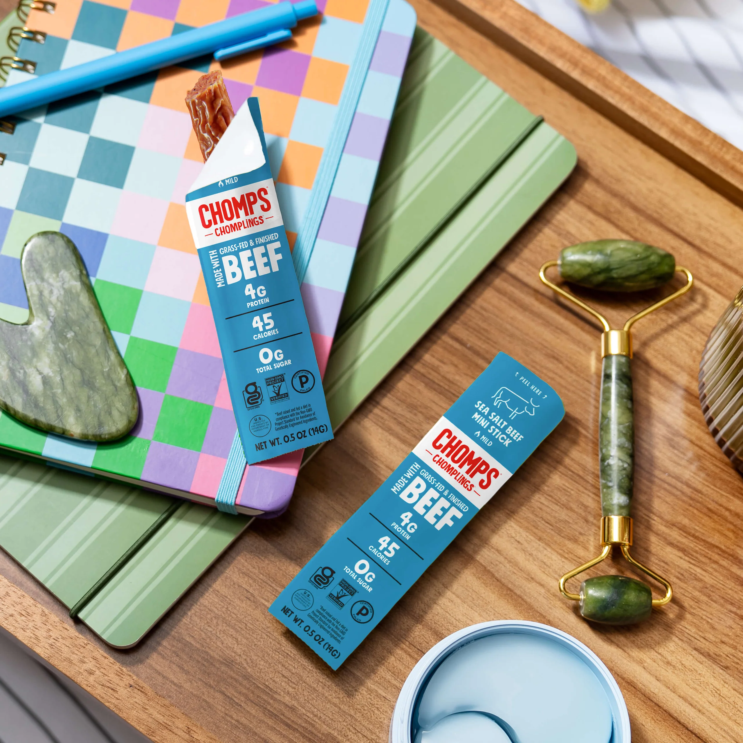 Chomplings mini sticks de bœuf sel marin, lot de 24