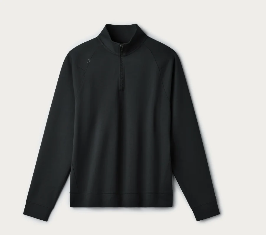 Sudadera Rhone 1/4 cremallera negra para hombre