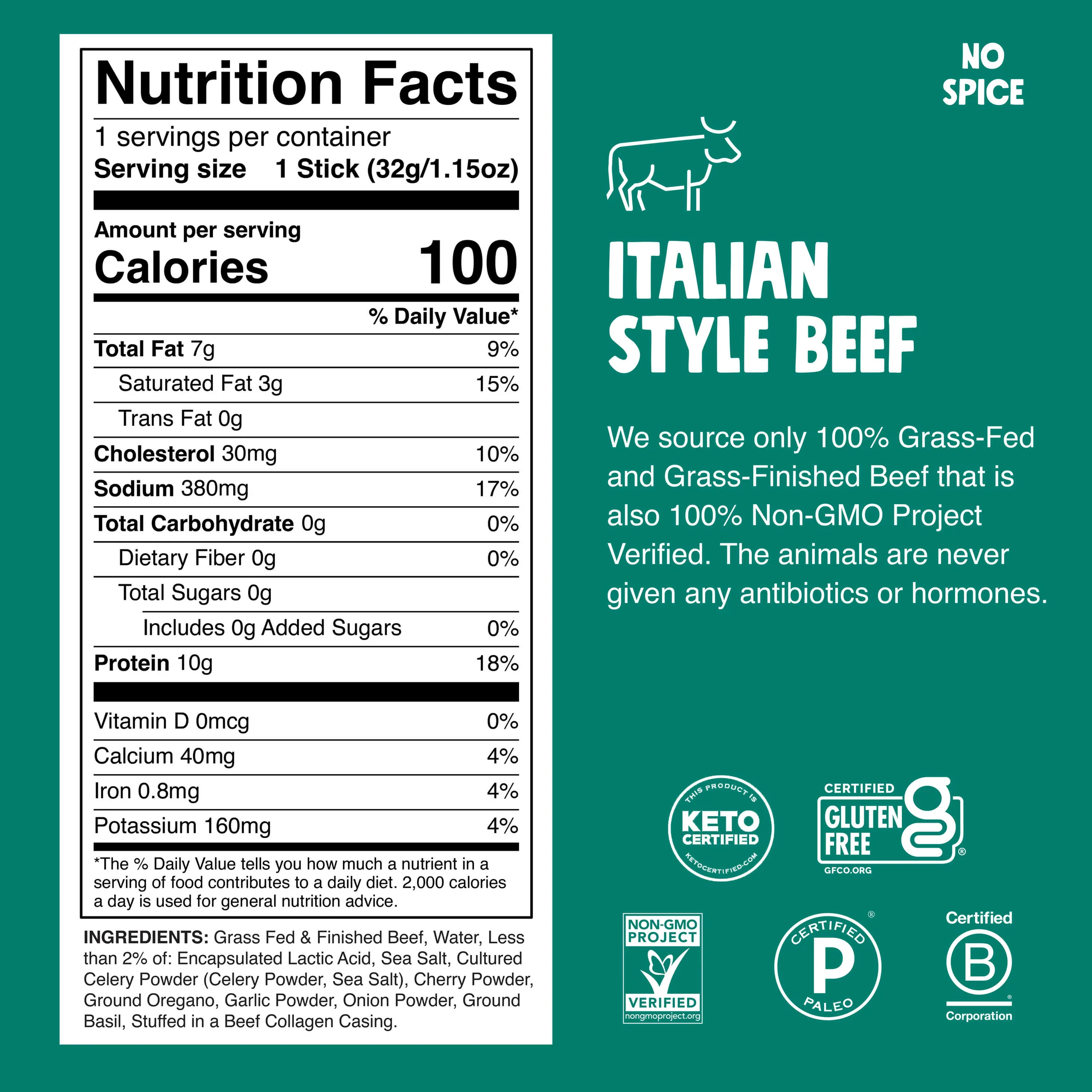 Italian Style Beef Sticks With Oregano, Basil and Garlic